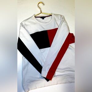 Y2K Tommy Hilfiger Big Flag  Crewneck Pullover Sweater Womens Size M Streetwear